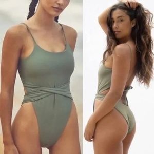 Free People Olive Green One Piece Swimsuit